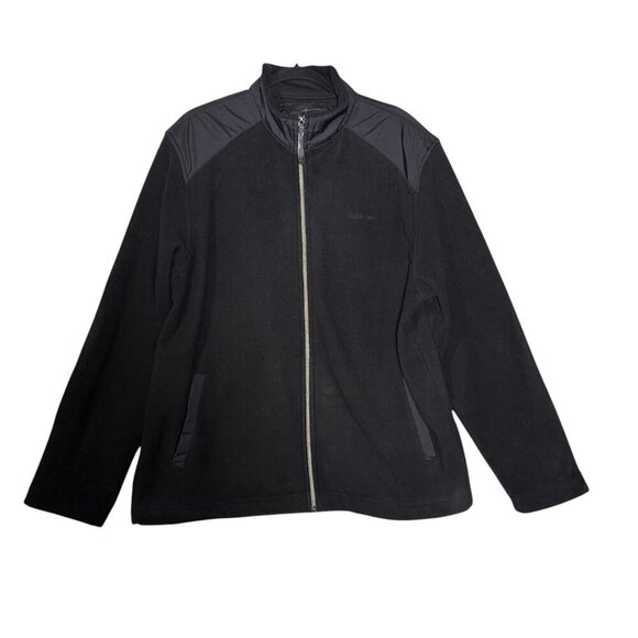 Calvin Klein Tech Fleece Men’s Fleece Jacket Black Size XL Full Zip - Picture 1 of 13